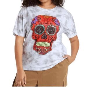 Galileo Skull Graphic TShirt Women's XXL Day Of The Dead Tee Top Spring Summer